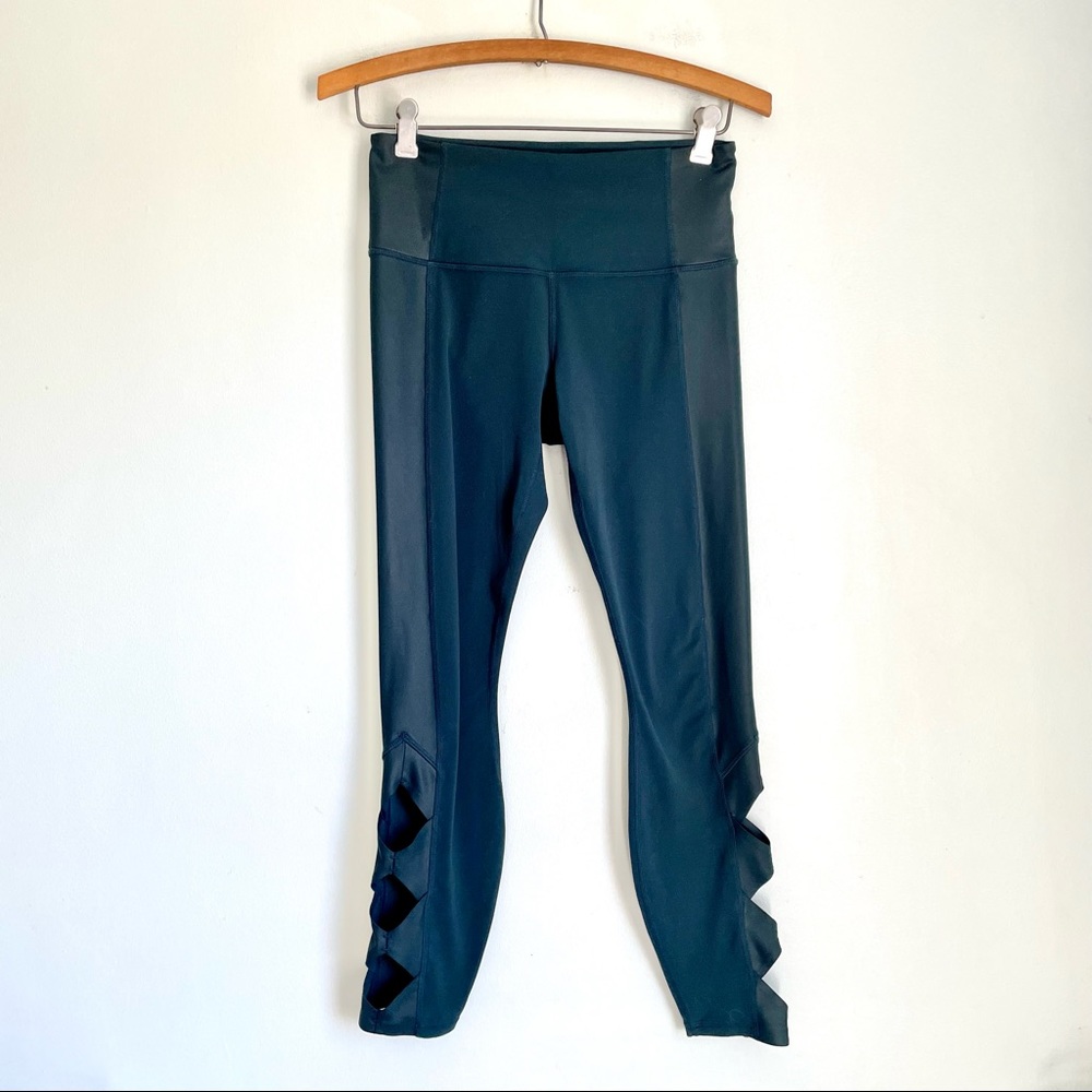 Athleta Diamond Cobra Cutout Ankle Tights Yoga Leggings XS Green High Waisted - Picture 2 of 13